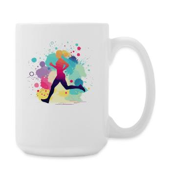 Coureur, course, marathon, jogging, jogging - Grande tasse 440 ml - blanc - Droite
