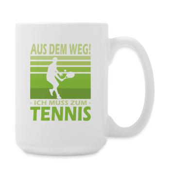 Joueur de tennis offre des tenues de paroles de tennis - Grande tasse 440 ml - blanc - Droite