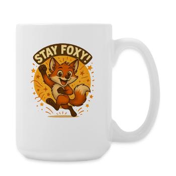 Stay Foxy Fox Illustration - Large Mug 440 ml - white - Right