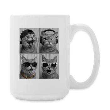 Katze - Große Tasse 440 ml - Weiß - Rechts