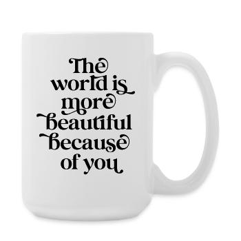 Le monde plus beau - Valentine Romantic Black - Grande tasse 440 ml - blanc - Droite