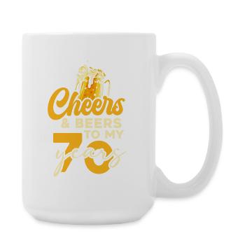 70 Jahre Cheers & Beers - Große Tasse 440 ml - Weiß - Rechts