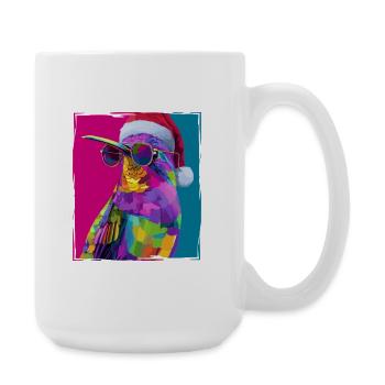 Kolibri Vogel Weihnachten Porträt - Große Tasse 440 ml - Weiß - Rechts