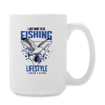 Fishing Lifestyle Design - Large Mug 440 ml - white - Right