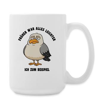 Things were easier in the old days - Seagull saying - Large Mug 440 ml - white - Right