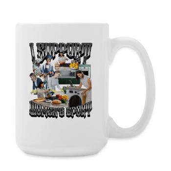 Je soutiens le bootleg inportable du sport féminin - Grande tasse 440 ml - blanc - Droite