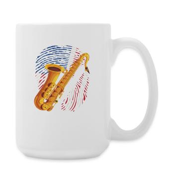 American saxophone player Saxophonist - Large Mug 440 ml - white - Right