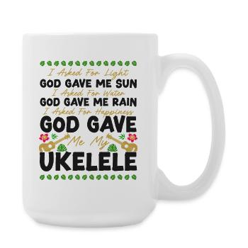 Ukulélé hawaïen que j’ai demandé - Grande tasse 440 ml - blanc - Droite