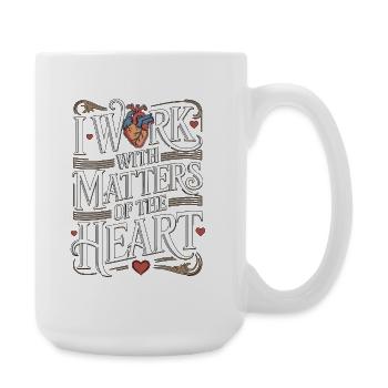 Cardiac Tech I Work With Matters Of Sonography - Large Mug 440 ml - white - Right