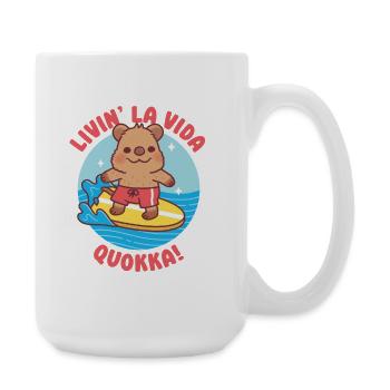 Süßes Surfen quokka Livin la vida quokka lustig - Große Tasse 440 ml - Weiß - Rechts