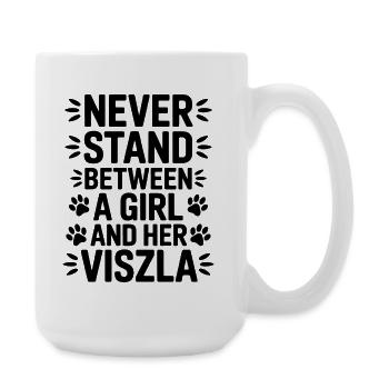 Vizsla Saying Girl Funny Vizsla Gift - Large Mug 440 ml - white - Right