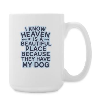 Funérailles de chien Mon chien est au paradis - Grande tasse 440 ml - blanc - Droite