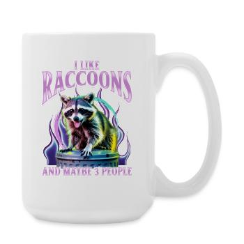 Funny Raccoon - Large Mug 440 ml - white - Right