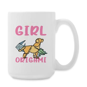 Only one girl loves origami - Large Mug 440 ml - white - Right