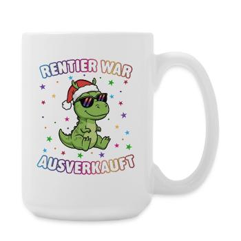 Weihnachtsdino mit Sonnenbrille - Große Tasse 440 ml - Weiß - Rechts