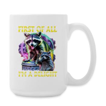 Funny Raccoon - Large Mug 440 ml - white - Right