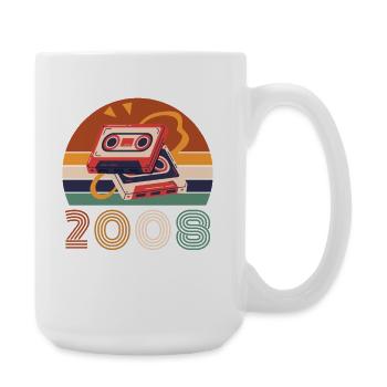 2008 Vintage Retro Geburtstagsgeschenk - Große Tasse 440 ml - Weiß - Rechts