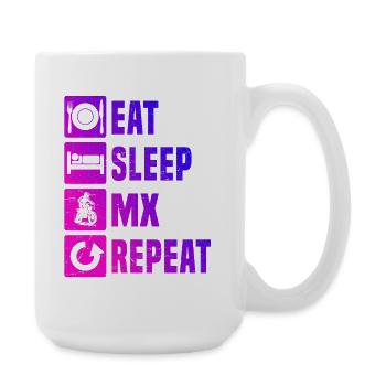 Conception motocross Power Motocross - Grande tasse 440 ml - blanc - Droite