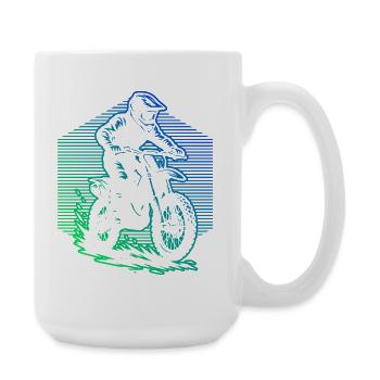 Conception de motocross pleine de caractère - Grande tasse 440 ml - blanc - Droite