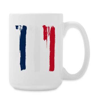 Frankreich Streifen - Große Tasse 440 ml - Weiß - Rechts