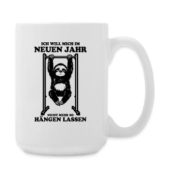Sloth | Pull-up, fitness, funny saying - Large Mug 440 ml - white - Right