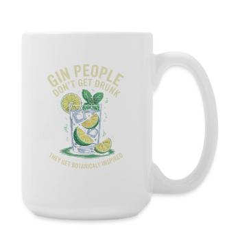 Gin People Dont Get Drunk Botanicaly Inspired - Große Tasse 440 ml - Weiß - Rechts