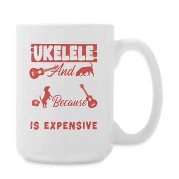 Hawaiian Ukulele Uke Dog Ukulele - Große Tasse 440 ml - Weiß - Rechts