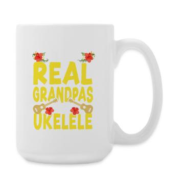 Hawaiian Ukulele Uke Grandpa Some - Große Tasse 440 ml - Weiß - Rechts