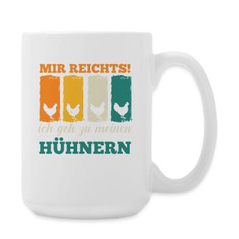 Hühner Hühnerbauer Bauer Landwirt Huhn - Große Tasse 440 ml - Weiß - Rechts