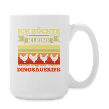 Hühner Hühnerbauer Bauer Landwirt Huhn - Große Tasse 440 ml - Weiß - Rechts