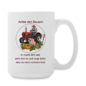 Peinture circulaire de tracteur agricole - Grande tasse 440 ml - blanc - Droite