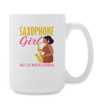 Saxophone Girl So Much Louder Saxophonist - Large Mug 440 ml - white - Right