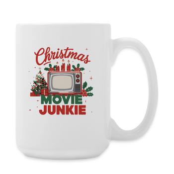 Christmas Movie Addict Retro TV Christmas - Large Mug 440 ml - white - Right