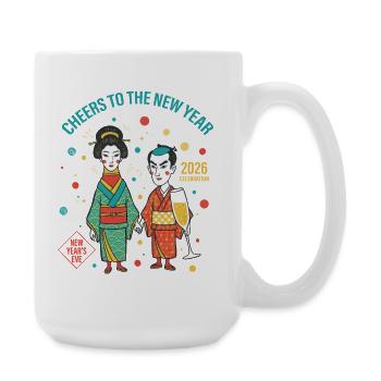 Cheers To The New Year 2026 Celebration Design - Large Mug 440 ml - white - Right
