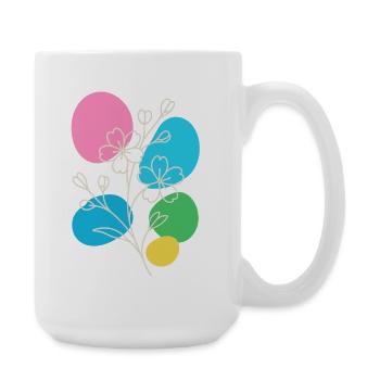 Minimalist Floral Graphic, Boho Summer - Large Mug 440 ml - white - Right