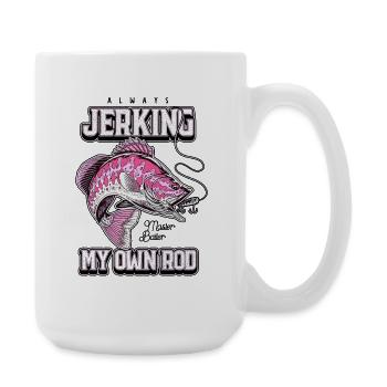 Toujours en train de branler ma canne en train de pêcher bizarrement - Grande tasse 440 ml - blanc - Droite
