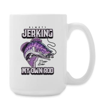 Toujours en train de branler ma canne en train de pêcher bizarrement - Grande tasse 440 ml - blanc - Droite