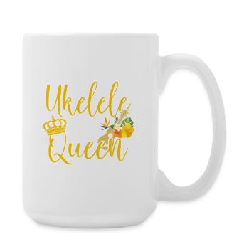 Ukulélé hawaïen ukélé Queen Hand Me - Grande tasse 440 ml - blanc - Droite