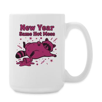 New Year Same Hot Mess Celebration 2025 - Large Mug 440 ml - white - Right