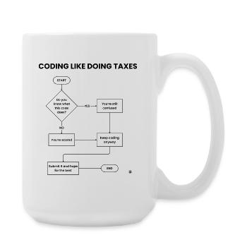 Codierung wie Steuererklärung – Hope Gift einreichen - Große Tasse 440 ml - Weiß - Rechts
