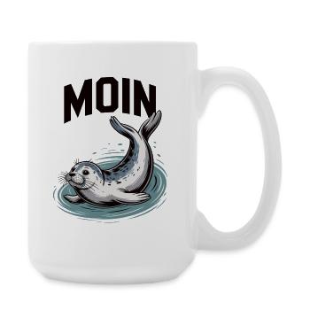 Seehund Robbe Ostsee Nordsee Moin - Große Tasse 440 ml - Weiß - Rechts