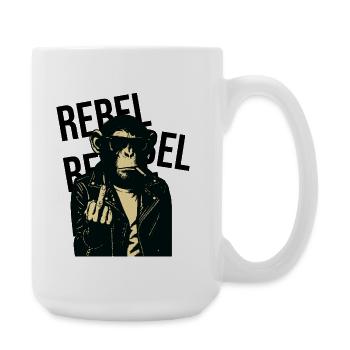 Rebellischer Affe in Leder - Große Tasse 440 ml - Weiß - Rechts