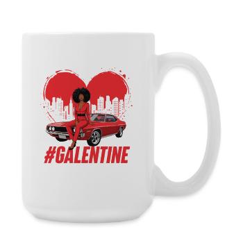 Hashtag Galentine Matching Girls Day Vibes Friends - Große Tasse 440 ml - Weiß - Rechts