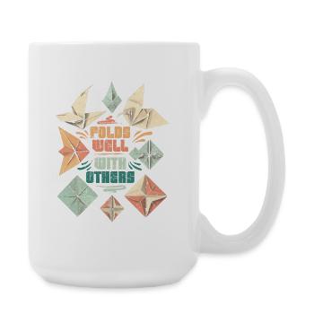 Origami Fold Well With Others - Large Mug 440 ml - white - Right