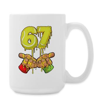 67 Meme Tennis Street Art Nombres Dégoulinants Design - Grande tasse 440 ml - blanc - Droite