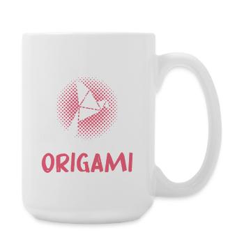 Origami Girl Love in Paper Art - Large Mug 440 ml - white - Right