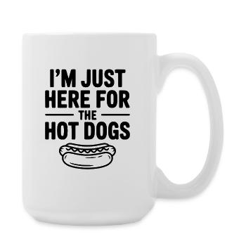 I'm Just Here for the Hot Dogs - Large Mug 440 ml - white - Right