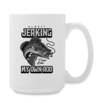 Toujours en train de branler ma canne en train de pêcher bizarrement - Grande tasse 440 ml - blanc - Droite