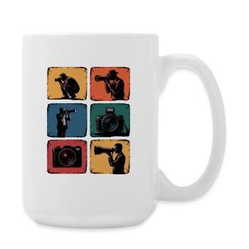 Retro Fotografie Kamera Fotograf Motiv - Große Tasse 440 ml - Weiß - Rechts