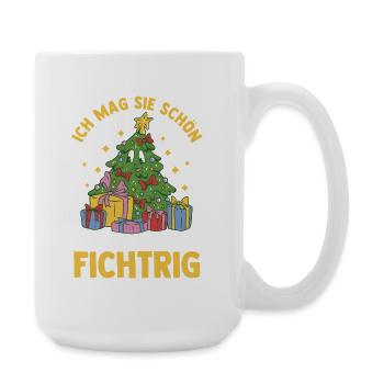 Weihnachtsmann Fichten Weihnachtsbaum Weihnachten - Große Tasse 440 ml - Weiß - Rechts